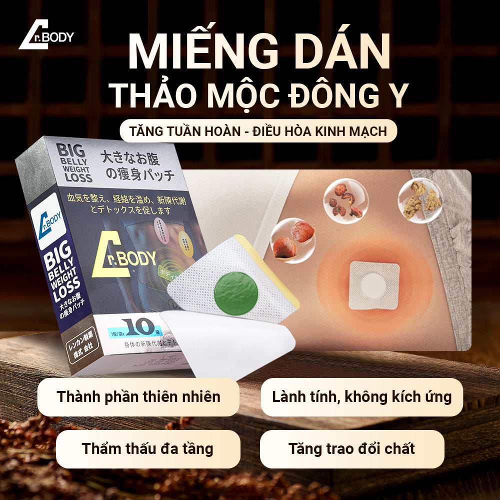 Miếng Dán Thảo Mộc Đông Y Dr.Body – GIẢI PHÁP CHO VÒNG EO “CỨNG ĐẦU”
