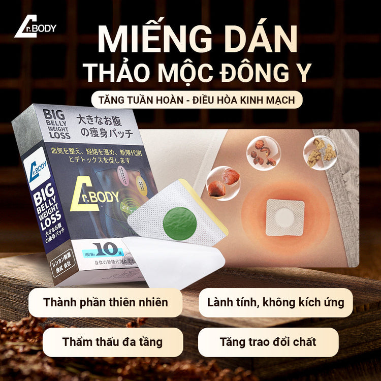 Miếng Dán Thảo Mộc Đông Y Dr.Body – GIẢI PHÁP CHO VÒNG EO “CỨNG ĐẦU”