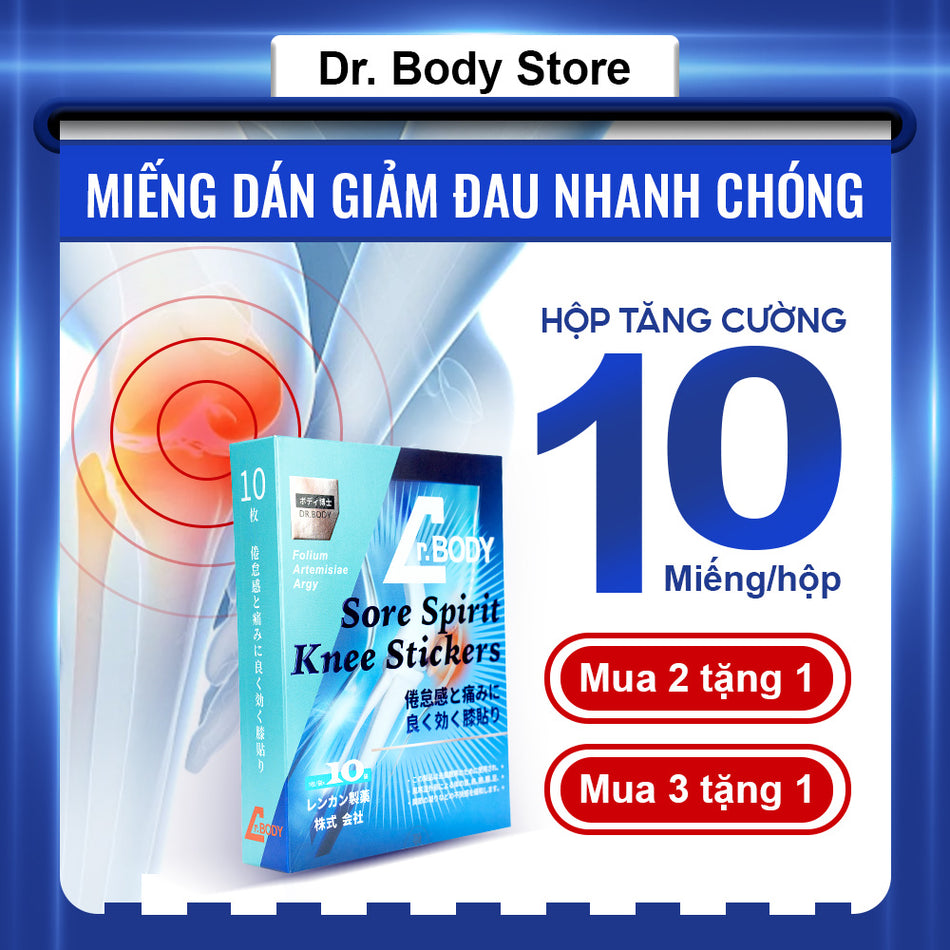 [COMBO 10 MIẾNG] Miếng Dán Xương Khớp DR.BODY Hỗ Trợ Giảm Nhức Mỏi Vai Gáy, Căng Cơ, Giảm Đau Bụng Kinh