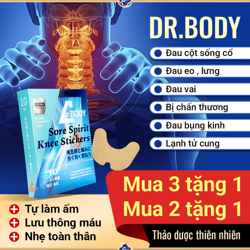 [COMBO 30 MIẾNG] Miếng Dán Xương Khớp DR.BODY Hỗ Trợ Giảm Nhức Mỏi Vai Gáy, Căng Cơ, Giảm Đau Bụng Kinh