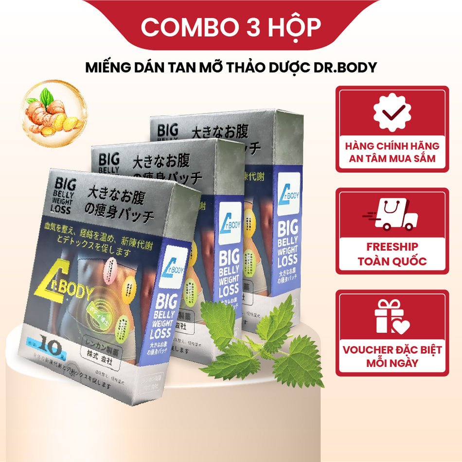 [Combo 30 miếng] Miếng Dán Tan Mỡ Sau Sinh Dr.Body – Dịu Nhẹ Cho Da Nhạy Cảm