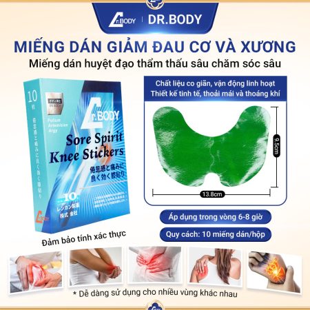 [COMBO 2 HỘP TẶNG 1] – MIẾNG DÁN DR.BODY GIẢM ĐAU ĐỐT SỐNG CỔ, VAI GÁY, CƠ LƯNG – CÔNG NGHỆ NHẬT – THƯ GIÃN XƯƠNG KHỚP MỖI NGÀY