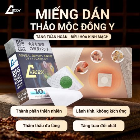 [1 HỘP] - MIẾNG DÁN DR.BODY HỖ TRỢ GIẢM MỠ VÙNG BỤNG, ĐÙI, BẮP TAY, THÀNH PHẦN THẢO MỘC TỰ NHIÊN TẬN HƯỞNG CẢM GIÁC NHẸ NHÀNG MỖI NGÀY