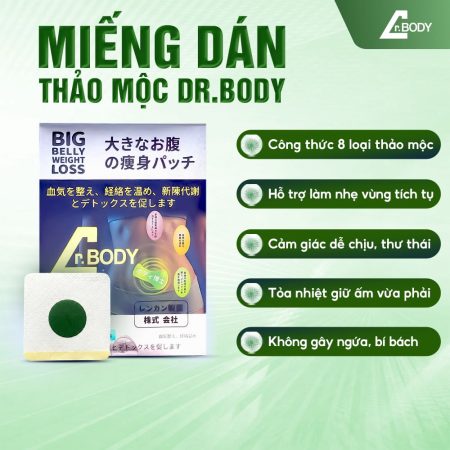 [COMBO 3 HỘP TẶNG 1] - MIẾNG DÁN DR.BODY HỖ TRỢ GIẢM MỠ VÙNG BỤNG, ĐÙI, BẮP TAY, THÀNH PHẦN THẢO MỘC TỰ NHIÊN TẬN HƯỞNG CẢM GIÁC NHẸ NHÀNG MỖI NGÀY