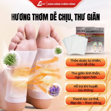 [1 HỘP] - MIẾNG DÁN CHÂN THẢI ĐỘC DR.BODY HỖ TRỢ THANH LỌC CƠ THỂ, GIẢM MỆT MỎI, NGỦ NGON SÂU GIẤC