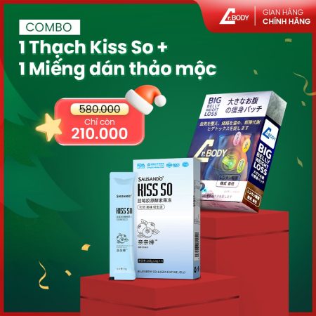 COMBO ĐÁNH TAN MỠ BỤNG & HỖ TRỢ DÁNG XINH   1 Miếng Dán Thảo Mộc  & 1 Thạch Kiss So