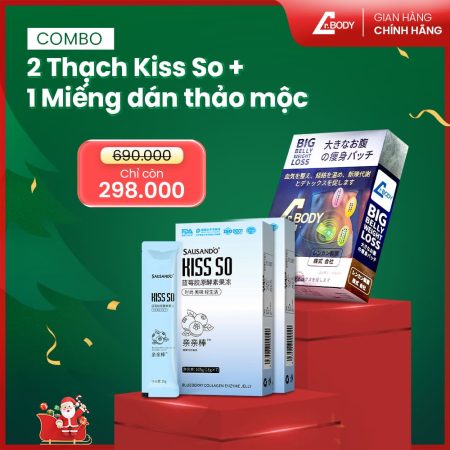 COMBO TẬP TRUNG THẢI ĐỘC - GIẢM MỠ  1 Miếng Dán Thảo Mộc  & 2 Thạch Kiss So
