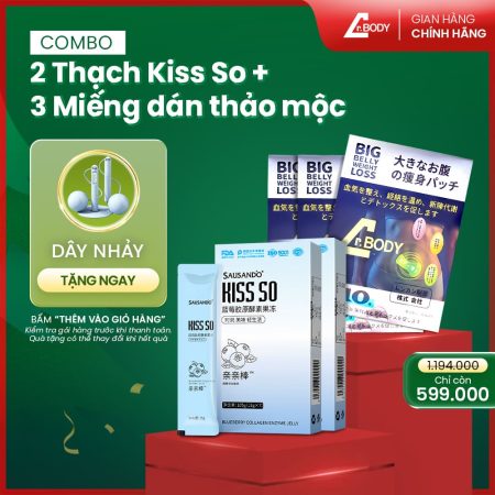 COMBO TOÀN DIỆN: GIẢM MỠ - THẢI ĐỘC CAO CẤP 3 Miếng Dán Thảo Mộc  & 2 Thạch Kiss So