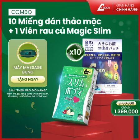 COMBO ĐẶC BIỆT: GIẢM MỠ CẤP TỐC & TOÀN DIỆN  10 miếng dán thảo mộc & 1 Magic Slim