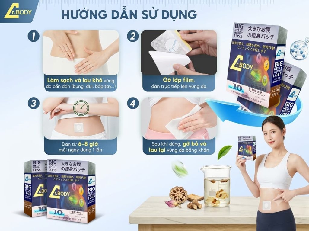 Cách sử dụng miếng dán Dr.Body tại nhà